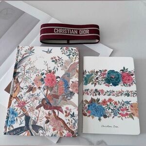 Christian Dior Floral Notebooks and Headband Set